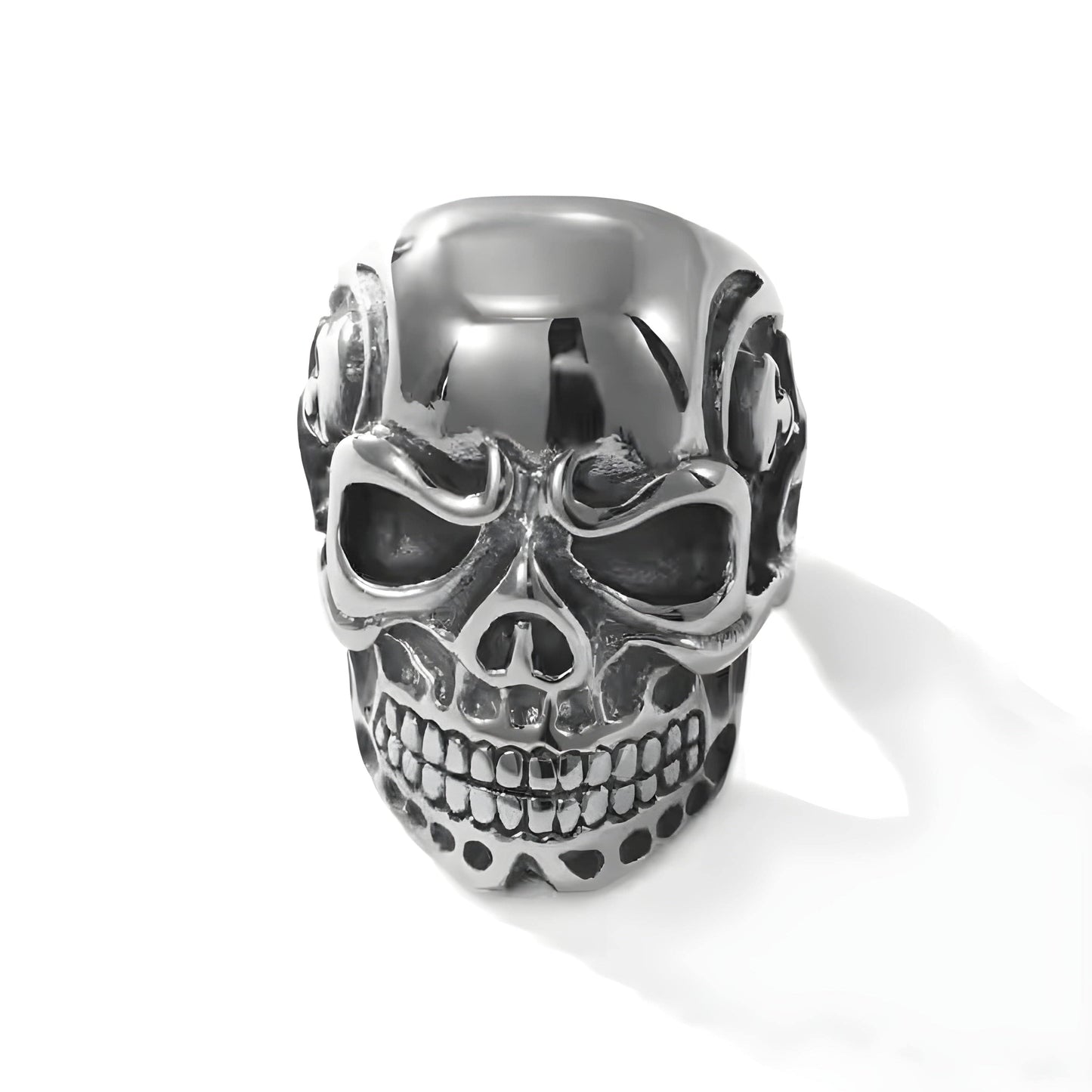 DRAUGR SKULL RING - Pure Stainless Steel Men’s Steel-Plated Ring – Statement Luxury Jewelry (Size : 17-22-28) - THE MEN THING