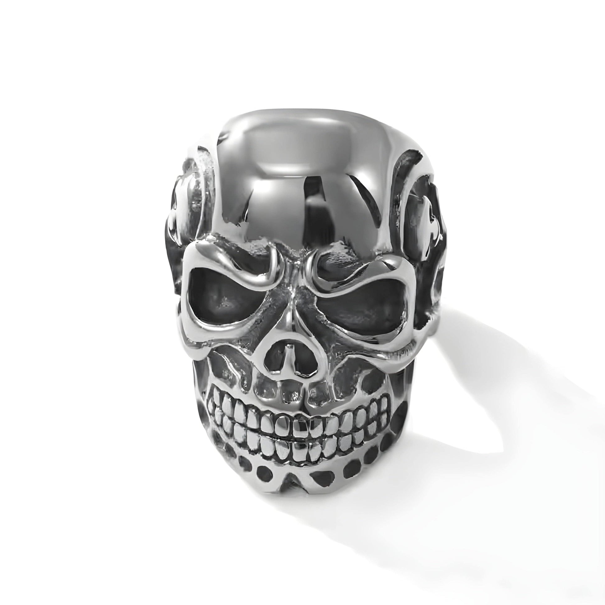 DRAUGR SKULL RING - Pure Stainless Steel Men’s Steel-Plated Ring – Statement Luxury Jewelry (Size : 17-22-28) - THE MEN THING