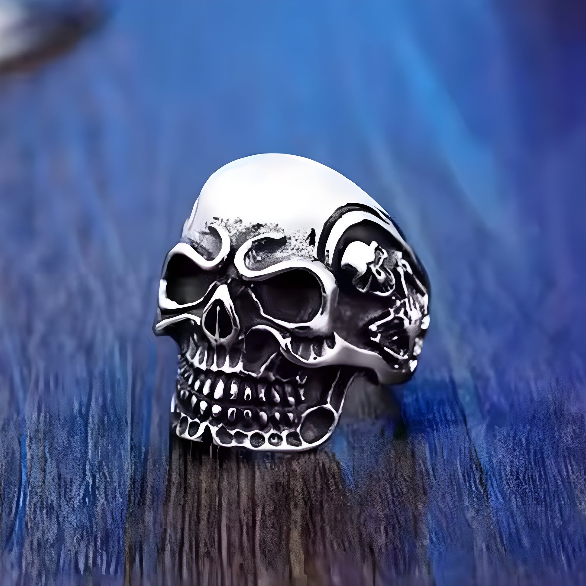 DRAUGR SKULL RING - Pure Stainless Steel Men’s Steel-Plated Ring – Statement Luxury Jewelry (Size : 17-22-28) - THE MEN THING