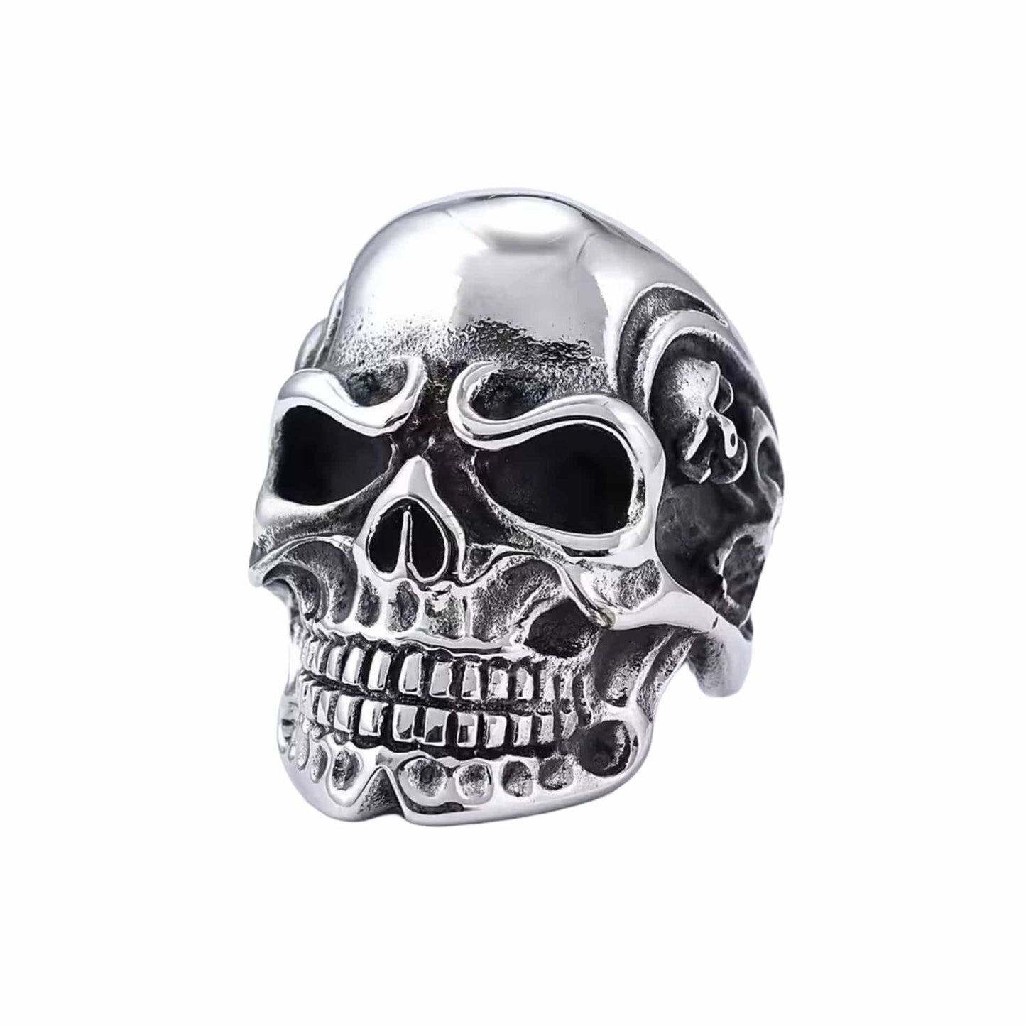 DRAUGR SKULL RING - Pure Stainless Steel Men’s Steel-Plated Ring – Statement Luxury Jewelry (Size : 17-22-28) - THE MEN THING