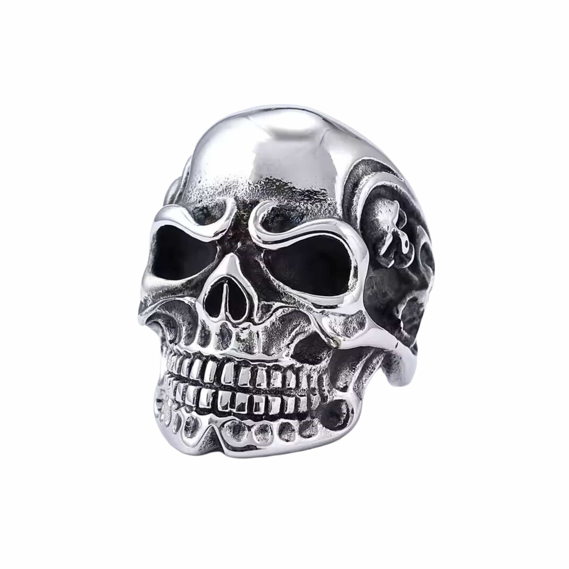 DRAUGR SKULL RING - Pure Stainless Steel Men’s Steel-Plated Ring – Statement Luxury Jewelry (Size : 17-22-28) - THE MEN THING