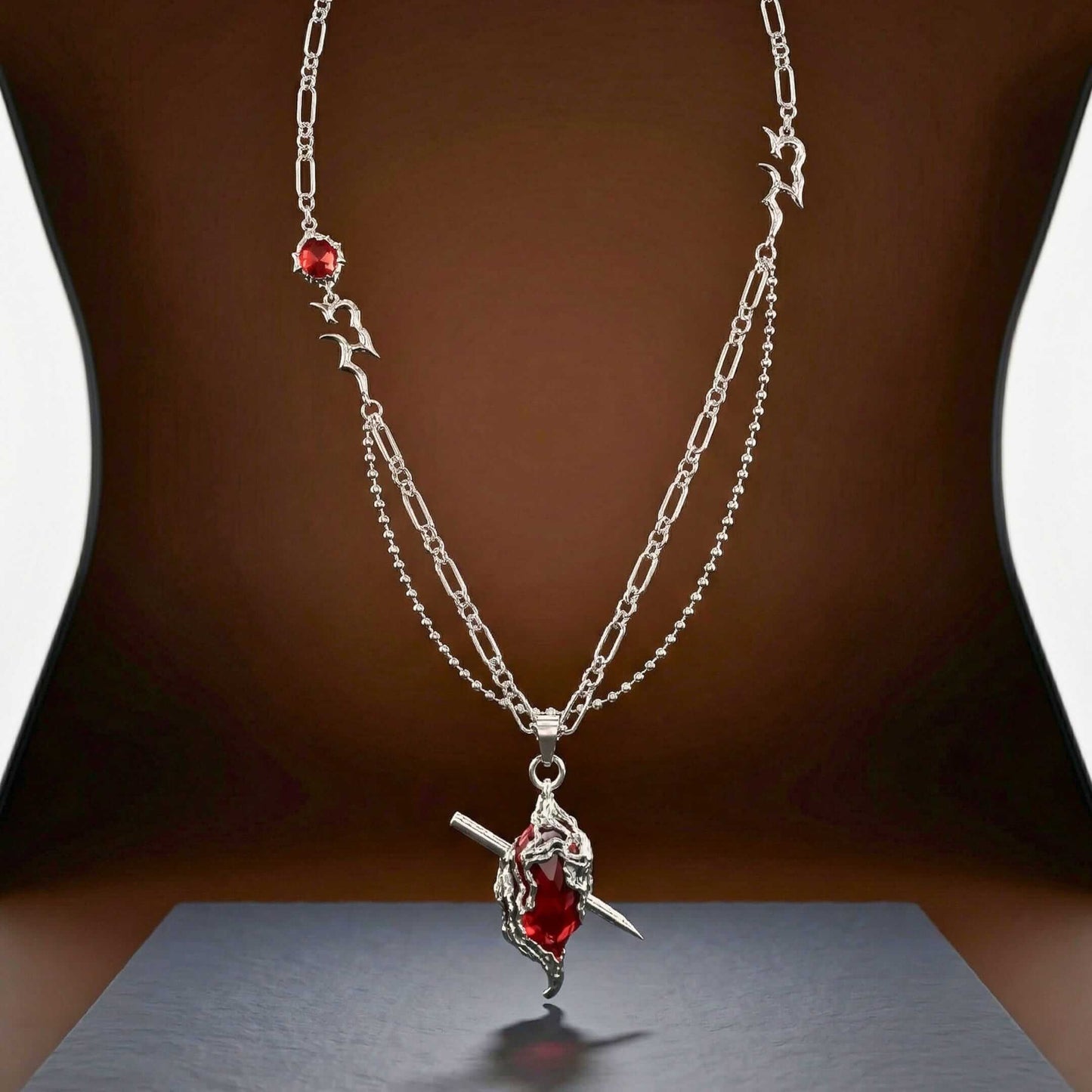 DRAVEN - 30mm Titanium Steel Pendant with 28 to 30inch Adjustable Cable 5mm Chain for Men & Boys — SS Pendant/ Necklace for Men | THE MEN THING