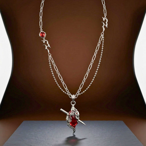 DRAVEN - 30mm Titanium Steel Pendant with 28 to 30inch Adjustable Cable 5mm Chain for Men & Boys