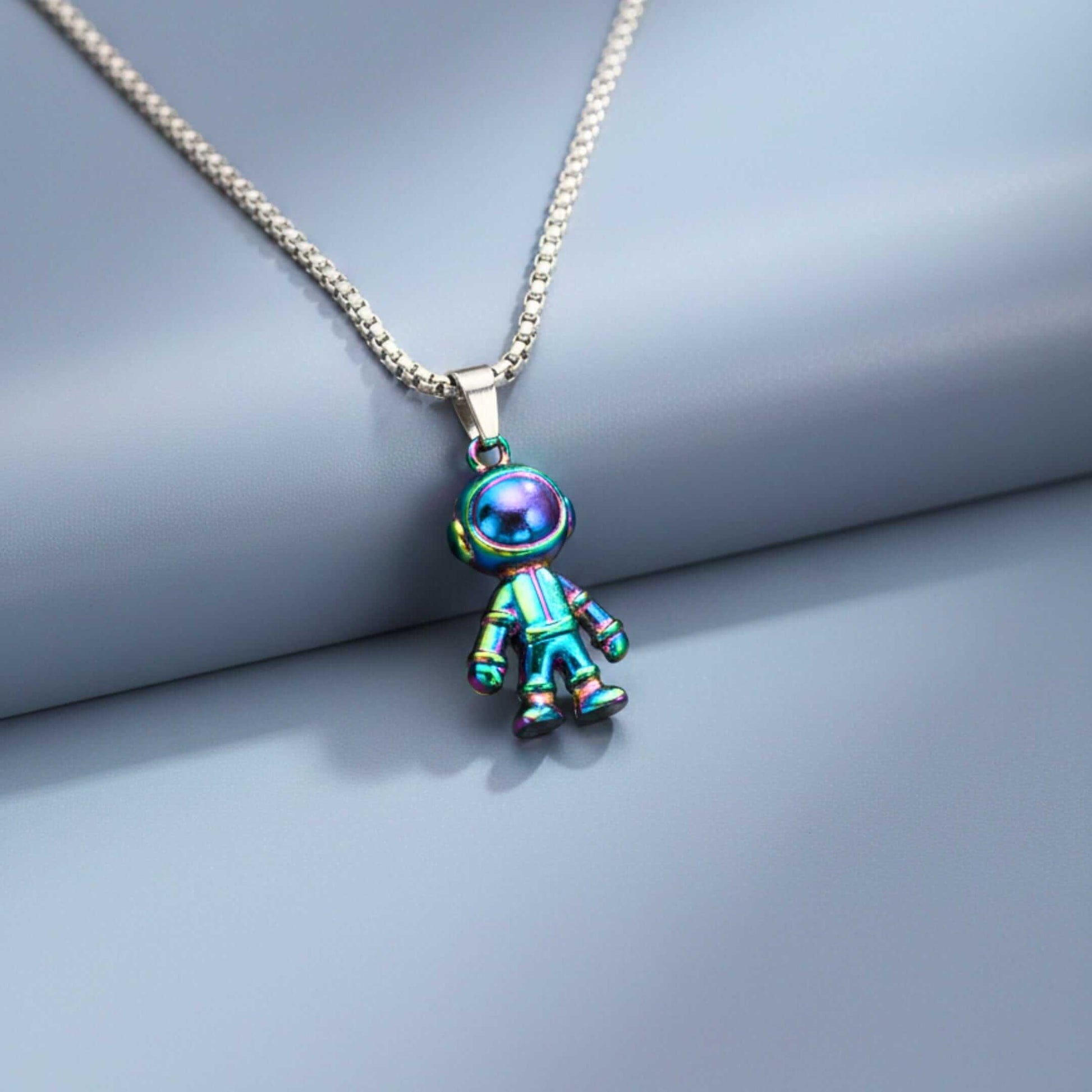DRIFT ASTRONAUT - 15mm Pure Titanium Steel Pendant with 27inch Round Box 4mm Chain for Men & Boys — SS Pendant/ Necklace for Men | THE MEN THING
