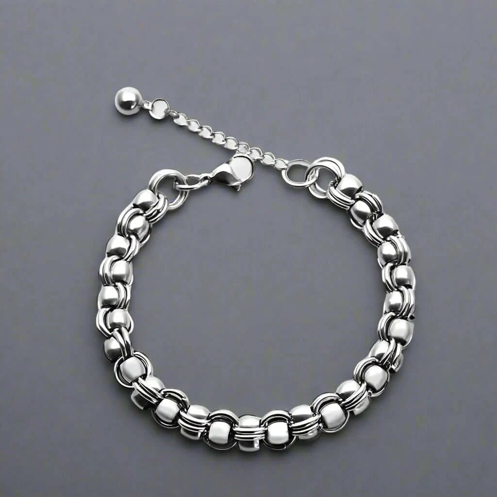 DUOLOOP - 8mm Stainless Steel Bracelet, European Style - 8 inch with Adjustable Lobster Claw Buckle for Men & Boys — Steel Bracelets for Men | THE MEN THING