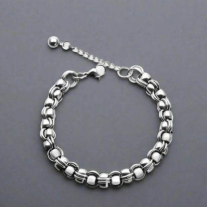 DUOLOOP - 8mm Stainless Steel Bracelet, European Style - 8 inch with Adjustable Lobster Claw Buckle for Men & Boys — Steel Bracelets for Men | THE MEN THING