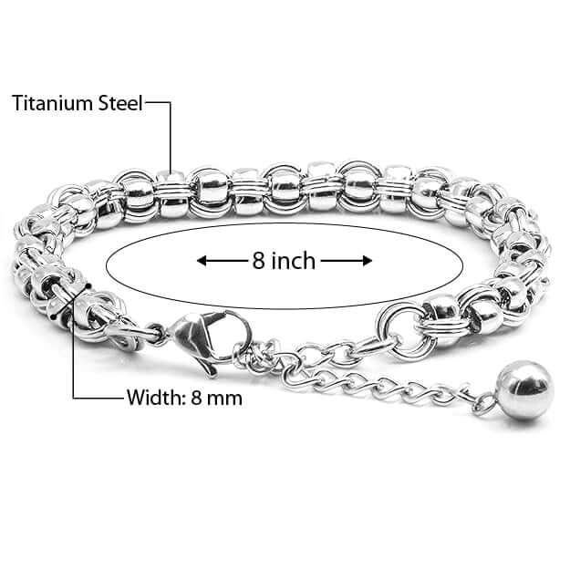 DUOLOOP - 8mm Stainless Steel Bracelet, European Style - 8 inch with Adjustable Lobster Claw Buckle for Men & Boys — Steel Bracelets for Men | THE MEN THING