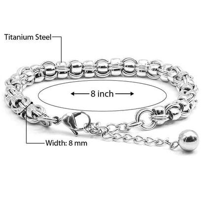 DUOLOOP - 8mm Stainless Steel Bracelet, European Style - 8 inch with Adjustable Lobster Claw Buckle for Men & Boys — Steel Bracelets for Men | THE MEN THING