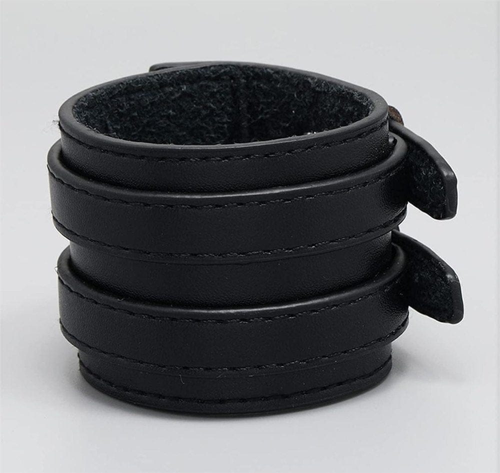 DUSKFANG STRAP BLACK - Genuine Braided Leather Bracelet Set for Men & Boys (8 inch) - THE MEN THING