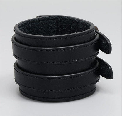 DUSKFANG STRAP BLACK - Genuine Braided Leather Bracelet Set for Men & Boys (8 inch) - THE MEN THING