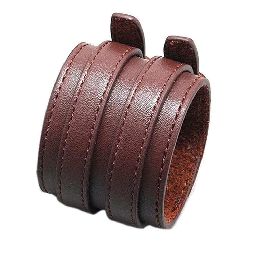 DUSKFANG STRAP BROWN - Genuine Braided Leather Bracelet Set for Men & Boys (8 inch) - THE MEN THING