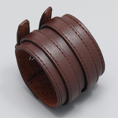 DUSKFANG STRAP BROWN - Genuine Braided Leather Bracelet Set for Men & Boys (8 inch) - THE MEN THING