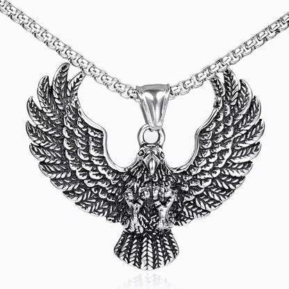 EAGLE CATCH (T) - Pure Titanium Steel Pendant with Stainless Steel 24inch Round Box Chain, European trending Style for Men & Boy - THE MEN THING