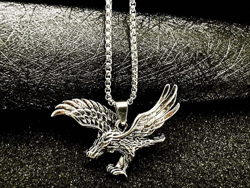 EAGLE-SHARP - Alloy Pendant with Pure Stainless Steel 24inch Round Body Chain, European trending Style for Men & Boy - THE MEN THING