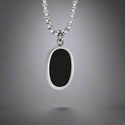 ECLIPSE BLACK - Pure Titanium Steel Pendant with 24inch Round Box Chain for Men & Boys - THE MEN THING