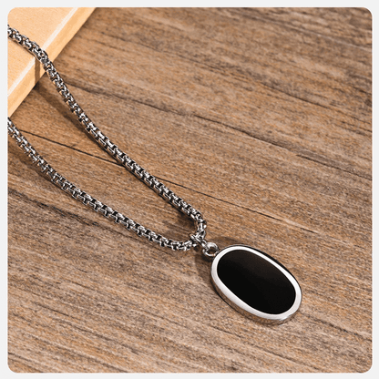 ECLIPSE BLACK - Pure Titanium Steel Pendant with 24inch Round Box Chain for Men & Boys - THE MEN THING
