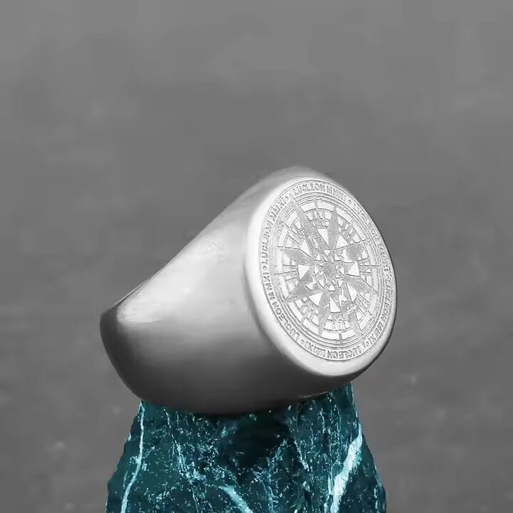 ECLIPTIX COMPASS RING - Pure Stainless Steel Men’s Steel-Plated Ring – Statement Luxury Jewelry (Size : 16-22-27) - THE MEN THING