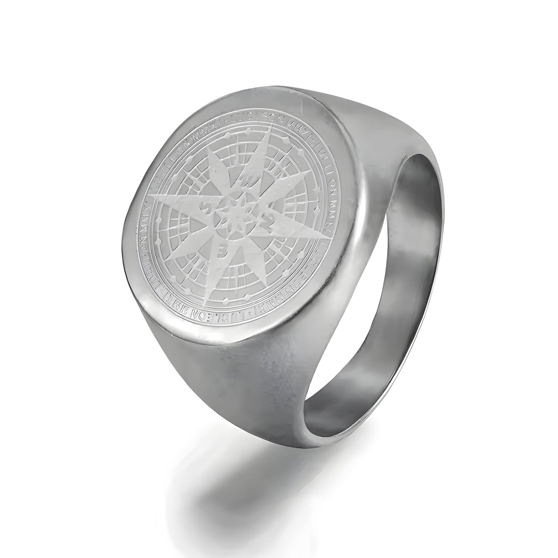 ECLIPTIX COMPASS RING - Pure Stainless Steel Men’s Steel-Plated Ring – Statement Luxury Jewelry (Size : 16-22-27) - THE MEN THING