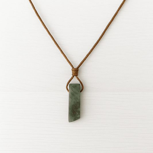 ELARIC LABRADORITE - Natural Crystal Unshaped Pendant with Adjustable Rope Chain for Men and Boys - THE MEN THING