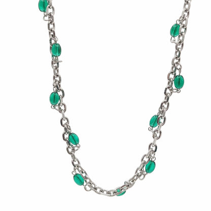 EMERALD BEAD - Titanium Steel Pendant with 20 to 22inch Adjustable Chain for Men & Boys - THE MEN THING
