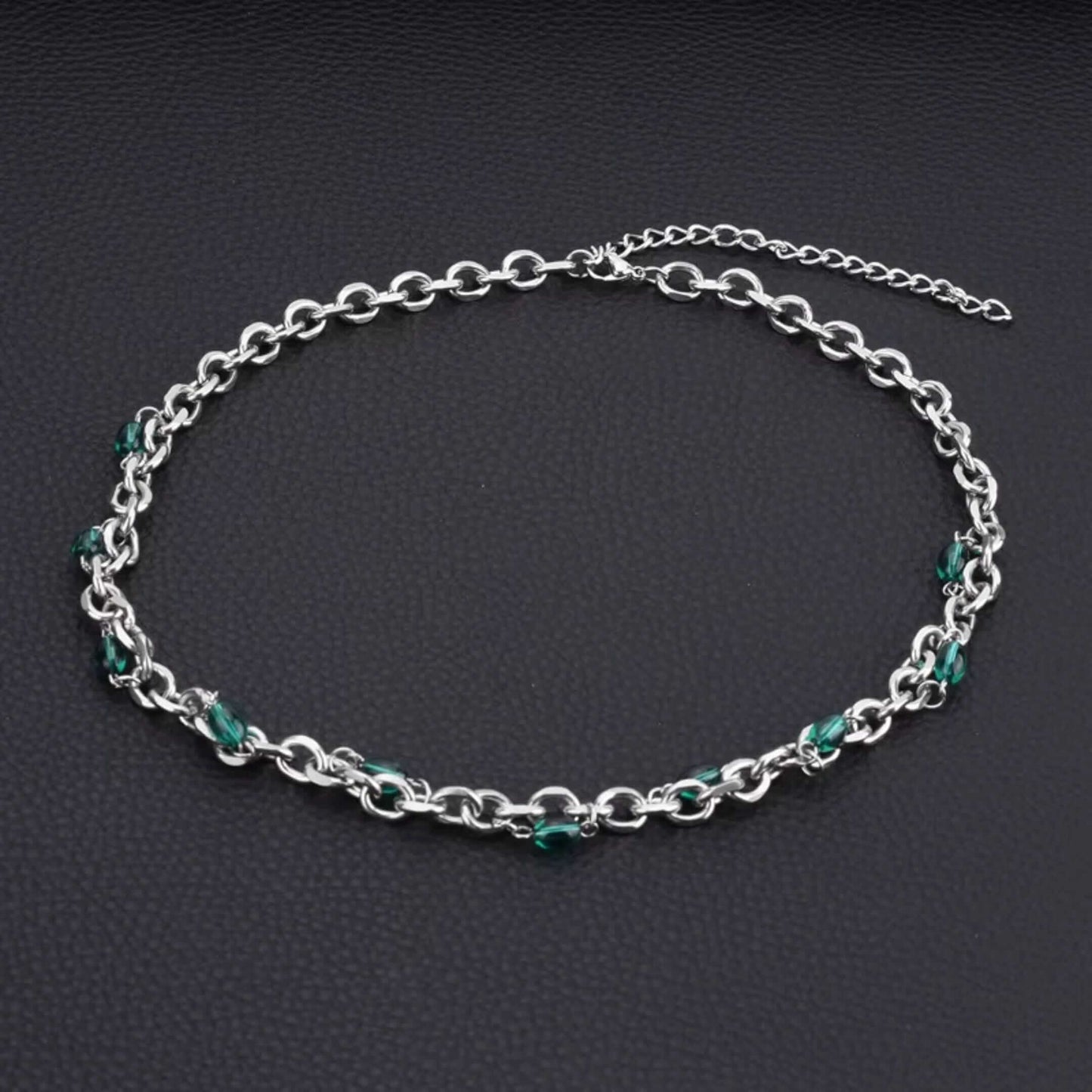 EMERALD BEAD - Titanium Steel Pendant with 20 to 22inch Adjustable Chain for Men & Boys - THE MEN THING