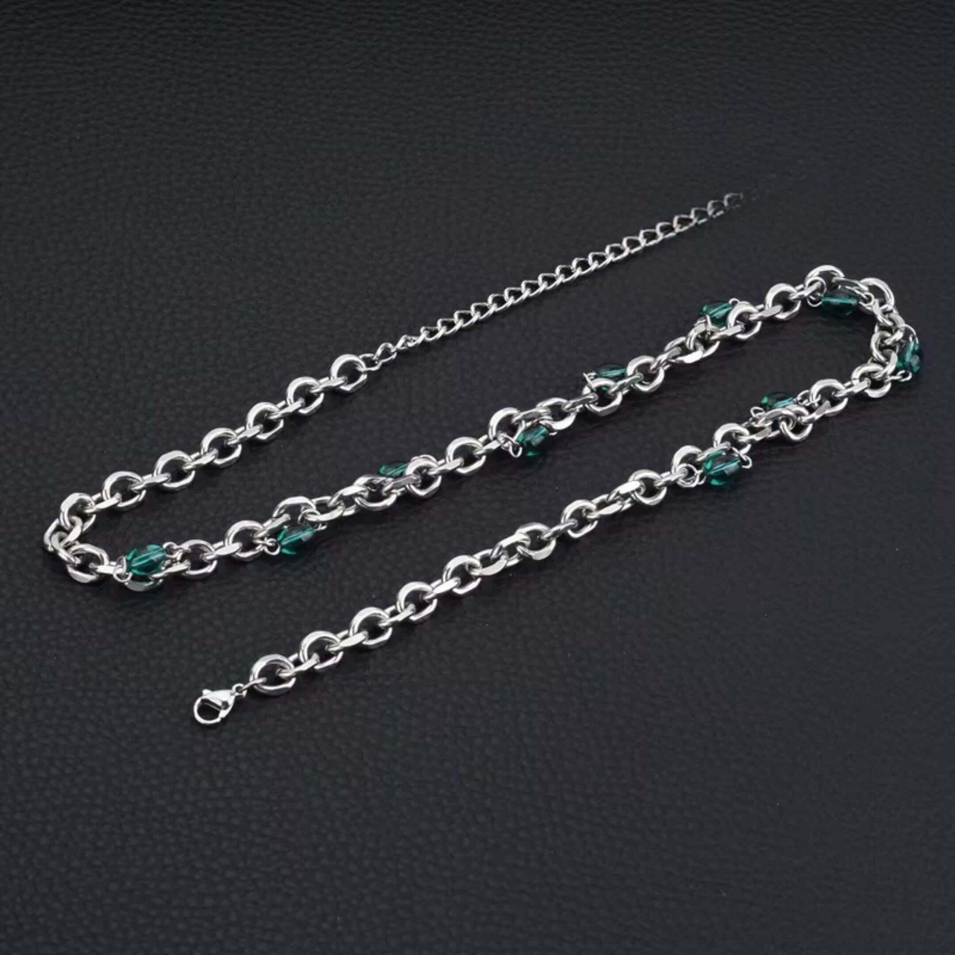 EMERALD BEAD - Titanium Steel Pendant with 20 to 22inch Adjustable Chain for Men & Boys - THE MEN THING