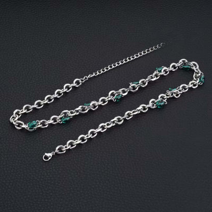 EMERALD BEAD - Titanium Steel Pendant with 20 to 22inch Adjustable Chain for Men & Boys - THE MEN THING