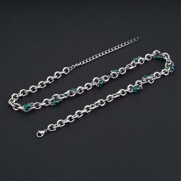 EMERALD BEAD - Titanium Steel Pendant with 20 to 22inch Adjustable Chain for Men & Boys