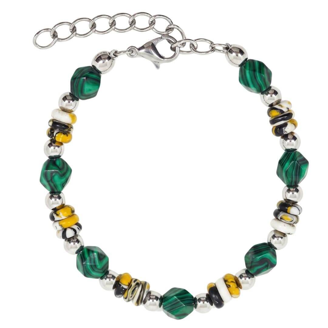 EMERALD FUSION - 7mm Beads Bracelet with Natural Stone - 6.5 to 8.5 inch Adjustable Bracelet — Beads Bracelet for Men | THE MEN THING