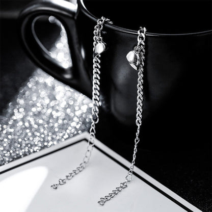 ENGRAVED - TWIN HEART MAGNET - Pure Stainless Steel with Lobster Clasp for Couples Bracelet  (8inch) - THE MEN THING