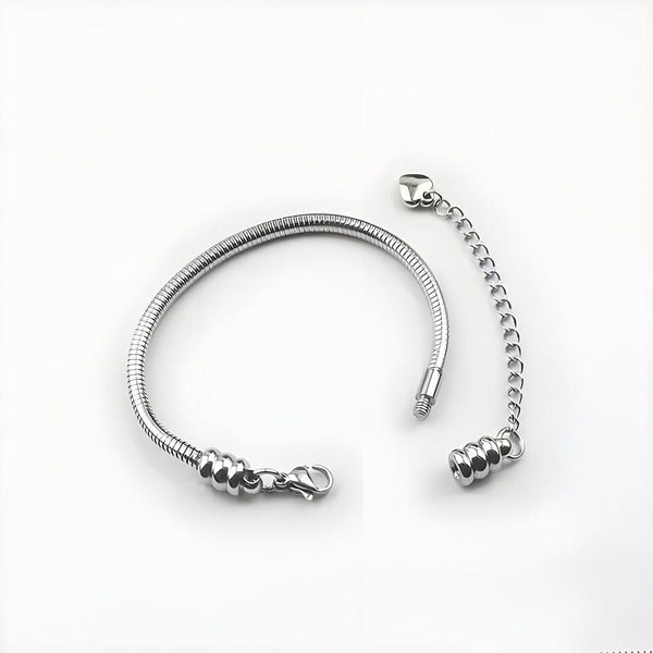ETERNA HEART - 3mm Pure Stainless Steel Adjustable Bracelet for Men & Boys