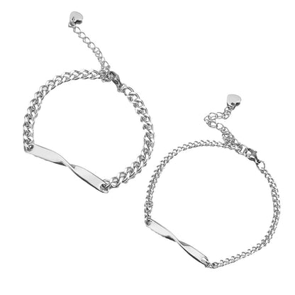 ETERNAL TWISTED BAR LINK - Pure Titanium Steel Adjustable Bracelet for Men & Boys — Steel Bracelets for Men | THE MEN THING
