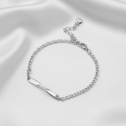 ETERNAL TWISTED BAR LINK - Pure Titanium Steel Adjustable Bracelet for Men & Boys — Steel Bracelets for Men | THE MEN THING