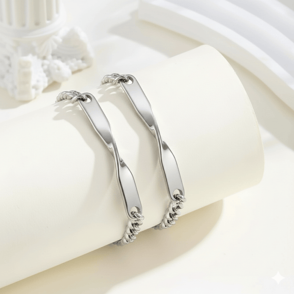 ETERNAL TWISTED BAR LINK - Pure Titanium Steel Adjustable Bracelet for Men & Boys