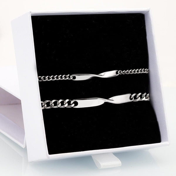 ETERNAL TWISTED BAR LINK - Pure Titanium Steel Adjustable Bracelet for Men & Boys