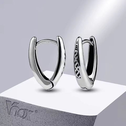 EVOSTUDS SILVER - Titanium Steel Hoop Earrings for Men & Boys (2 Pcs) - THE MEN THING