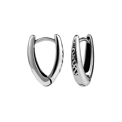 EVOSTUDS SILVER - Titanium Steel Hoop Earrings for Men & Boys (2 Pcs) - THE MEN THING