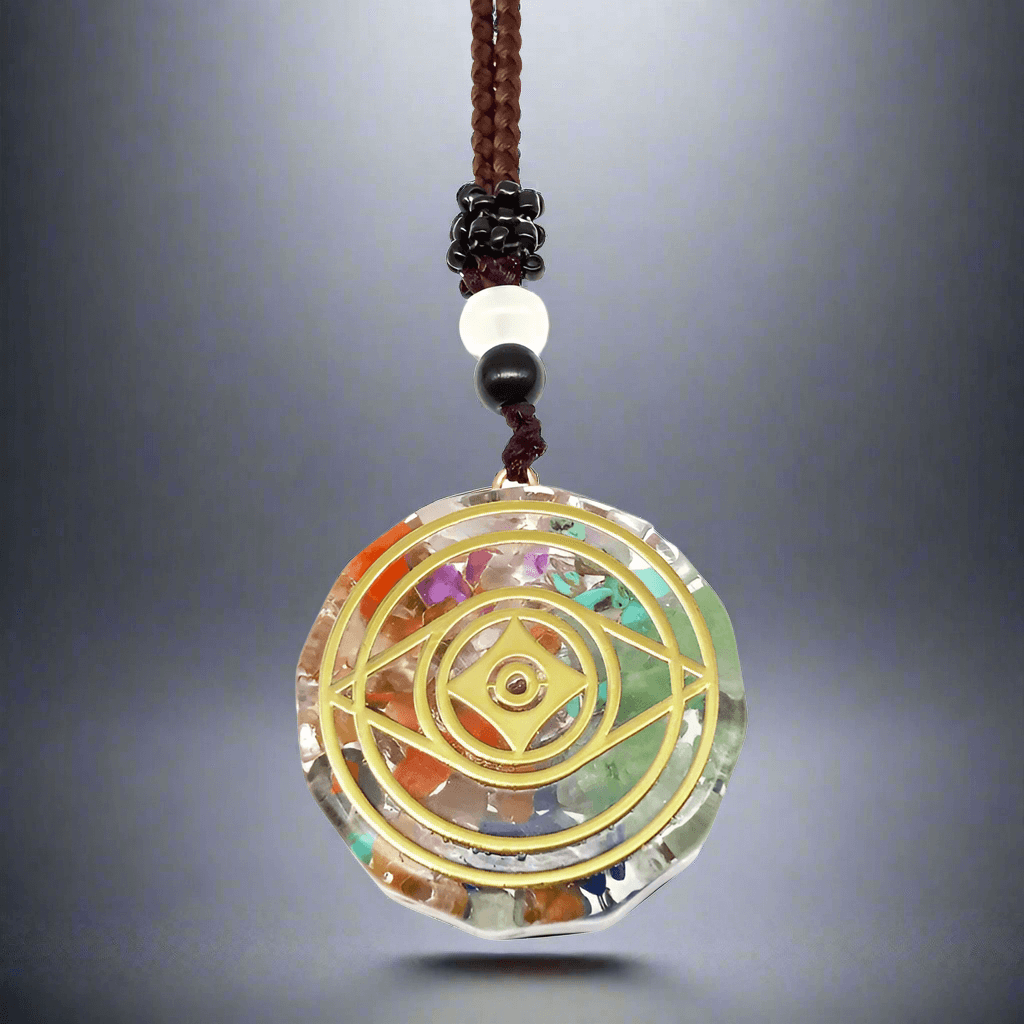 EYE OF COSMOS -- Natural Crystal necklace with 30 inch Adjustable Rope Chain for Men & Boys - THE MEN THING