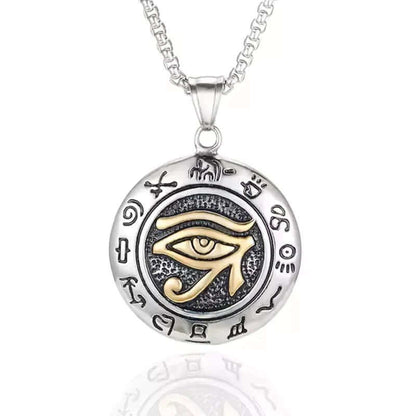 EYE OF HORUS - Pure Titanium Steel Pendant with 24inch Round Box Chain for Men & Boys - THE MEN THING