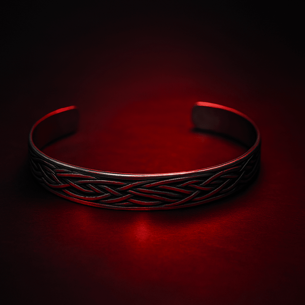FENRIR TWIST - Pure Stainless Steel Open Bangle Bracelet (Adjustable) for Men & Boys - THE MEN THING
