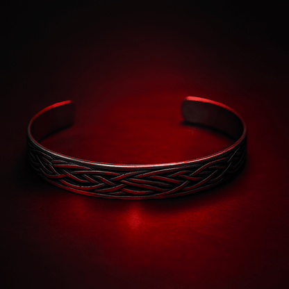 FENRIR TWIST - Pure Stainless Steel Open Bangle Bracelet (Adjustable) for Men & Boys - THE MEN THING
