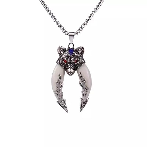 FENRIR WHITE - Pure Titanium Steel Pendant with 24inch Round Box Chain for Men & Boys - THE MEN THING