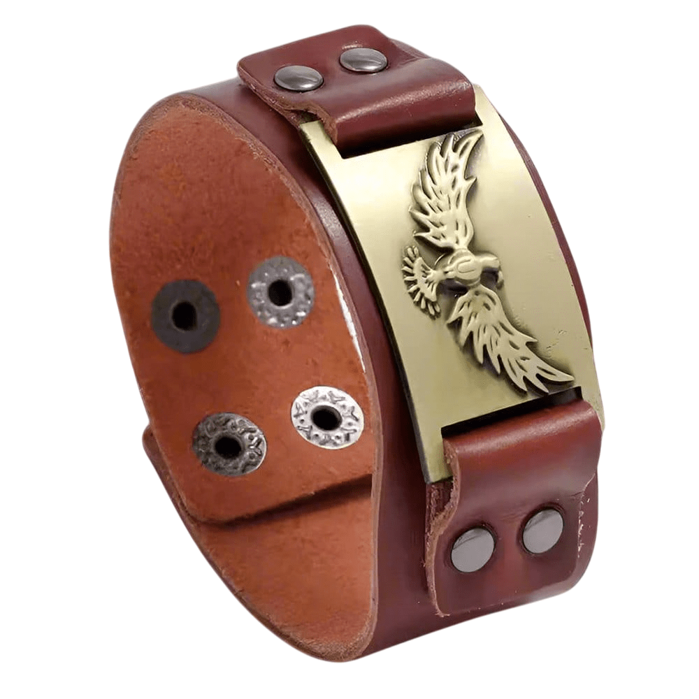 FIRESTORM PHOENIX BAND - Bronze Genuine Braided Leather Bracelet Set for Men & Boys (8 inch) - THE MEN THING