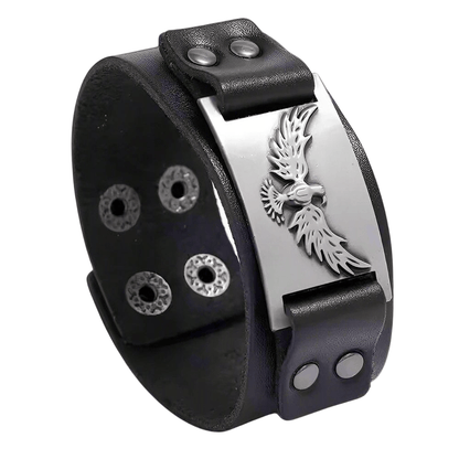 FIRESTORM PHOENIX BAND - Silver Genuine Braided Leather Bracelet Set for Men & Boys (8 inch) - THE MEN THING