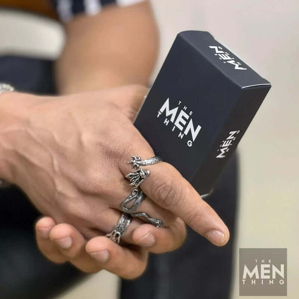FIRY DRAGON - Alloy Adjustable Vintage Ring, American trending Style for Men & Boys