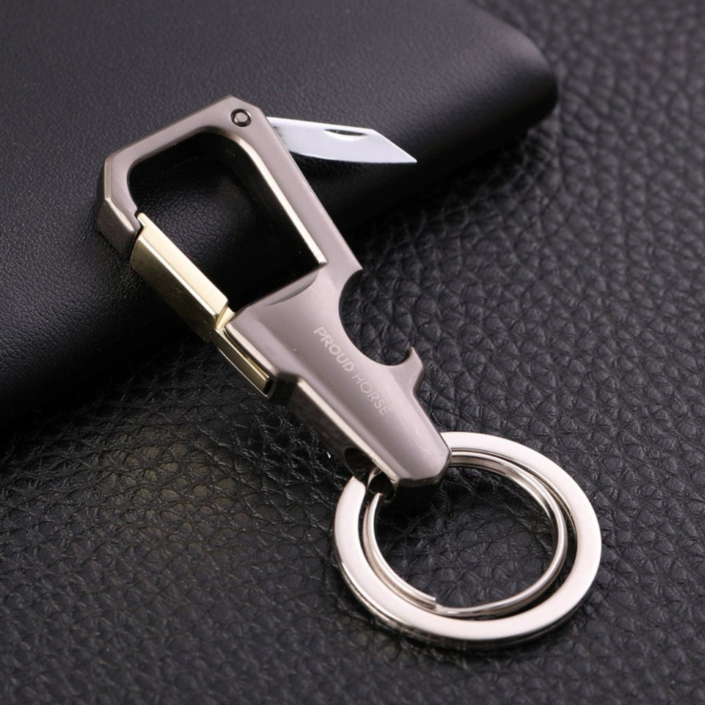 FLEXHOOK - GREY - Stainless Steel Keychain for Men & Boy - THE MEN THING
