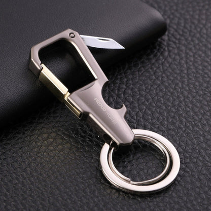 FLEXHOOK - GREY - Stainless Steel Keychain for Men & Boy - THE MEN THING