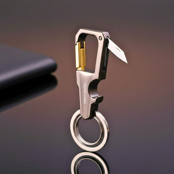 FLEXHOOK - GREY - Stainless Steel Keychain for Men & Boy