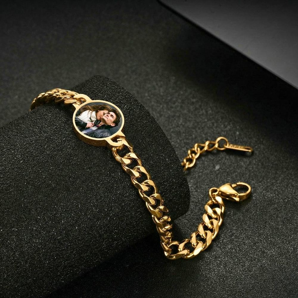 FOREVER GOLDEN MEMORY - Pure Titanium Steel Adjustable Bracelet for Men & Boys - THE MEN THING