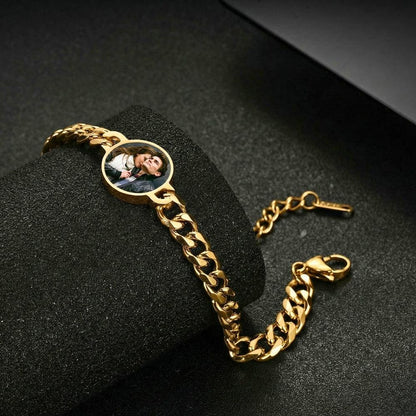 FOREVER GOLDEN MEMORY - Pure Titanium Steel Adjustable Bracelet for Men & Boys - THE MEN THING